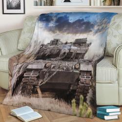 German Main Battle Tank Fleece Throw Blanket Meaningful Gift For Halloween Christmas