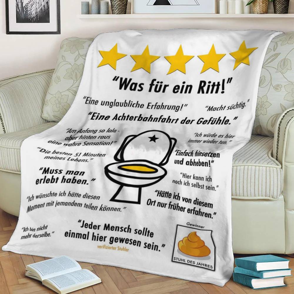 German Toilet Reviews Fleece Throw Blanket Meaningful Gift For Halloween Christmas