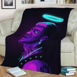 Glow Lil Peep Fleece Throw Blanket Meaningful Gift For Halloween Christmas