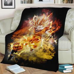 Goku Dragon Ball Z Anime Fleece Throw Blanket Meaningful Gift For Halloween Christmas