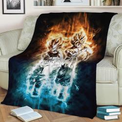 Goku Vegeta Ultra Instinct Fleece Throw Blanket Meaningful Gift For Halloween Christmas