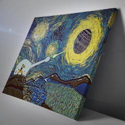 Goku vs Death Star Starry Night Canvas Print Wall Art Canvas Christmas Gift For Son Daughter