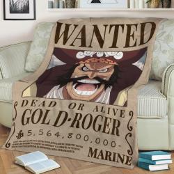 Gol D Roger Wanted Poster Fleece Throw Blanket Meaningful Gift For Halloween Christmas