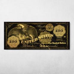 Vintage Gold $100 Wall Art Canvas Meaning Gift For Birthday Christmas