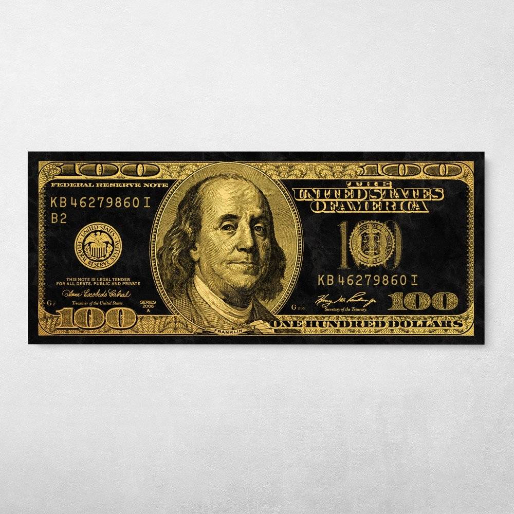 Gold Ben Franklin Wall Art Canvas Meaning Gift For Birthday Christmas