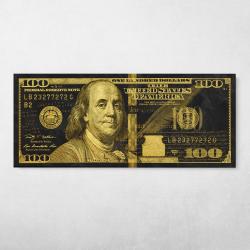 Gold Ben Franklin (New Style) Wall Art Canvas Meaning Gift For Birthday Christmas