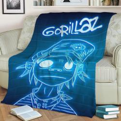 Gorillaz Neon Fleece Throw Blanket Meaningful Gift For Halloween Christmas
