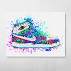 Graffiti Air Hi Tops Wall Art Canvas Meaning Gift For Birthday Christmas
