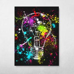 Graffiti Lightbulb Wall Art Canvas Meaning Gift For Birthday Christmas