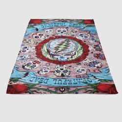 Grateful Dead Band Skull Soft Fleece Blanket Meaningful Gift For Halloween Christmas