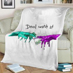 Greek Weed Deal With It Fleece Throw Blanket Meaningful Gift For Halloween Christmas