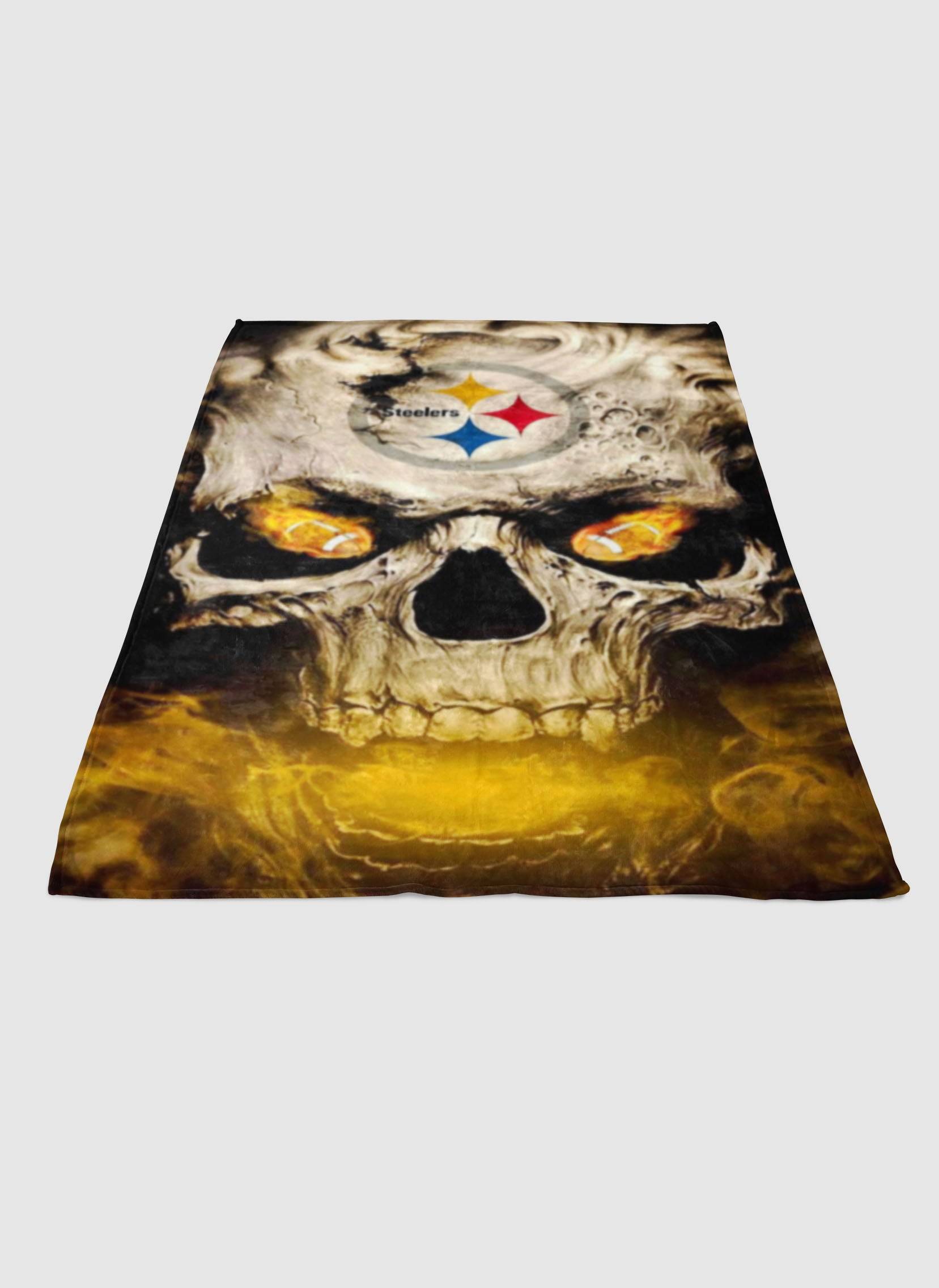 Green Bay Packers Skull 1 Soft Fleece Blanket Meaningful Gift For Halloween Christmas
