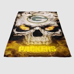Green Bay Packers Skull Soft Fleece Blanket Meaningful Gift For Halloween Christmas