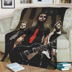 Green Day Fleece Throw Blanket Meaningful Gift For Halloween Christmas