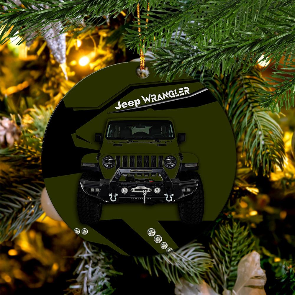 Green Jeep Mica Ornament Perfect Gift For Holiday Perfect And Unique Gifts For Family On Christmas