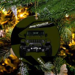 Green Jeep Mica Ornament Perfect Gift For Holiday Perfect And Unique Gifts For Family On Christmas