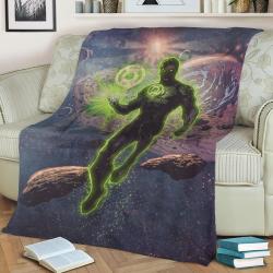 Green Lantern Fleece Throw Blanket Meaningful Gift For Halloween Christmas