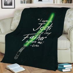 Green Lightsaber Fleece Throw Blanket Meaningful Gift For Halloween Christmas