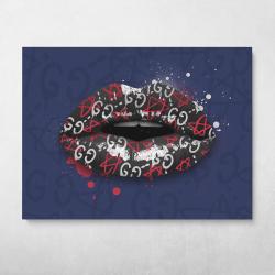 Gucci Ghost Lips (Red/White) Wall Art Canvas Meaning Gift For Birthday Christmas