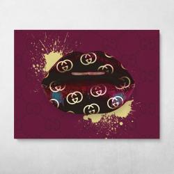 Gucci Lips Wall Art Canvas Meaning Gift For Birthday Christmas Halloween