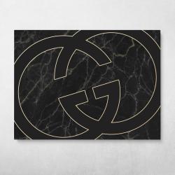 Gucci Marble (Dark) Wall Art Canvas Meaning Gift For Birthday Christmas