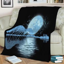 Guitar Skyline Music Fleece Throw Blanket Meaningful Gift For Halloween Christmas