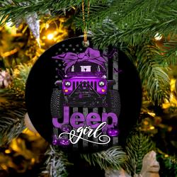 Halloween American Flag Purple Jeep Girl Mica Ornament Perfect Gift For Holiday Perfect And Unique Gifts For Family On Christmas