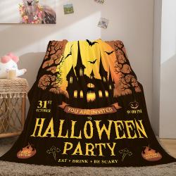 Halloween Castle Flannel Fleece Throw Cosplay Blanket Meaningful Gift For Halloween Christmas