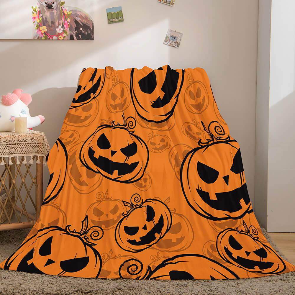 Halloween Pumpkin Flannel Fleece Throw Cosplay Blanket Meaningful Gift For Halloween Christmas