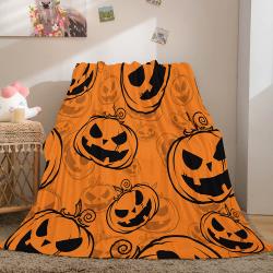 Halloween Pumpkin Flannel Fleece Throw Cosplay Blanket Meaningful Gift For Halloween Christmas