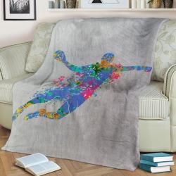 Handballer Colorful Fleece Throw Blanket Meaningful Gift For Halloween Christmas