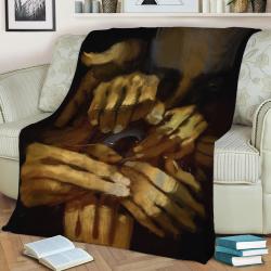 Handeye Coordination Fleece Throw Blanket Meaningful Gift For Halloween Christmas