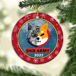 Happy Shib Army Dog Lovers Christmas Decoration Ornament Perfect And Unique Gifts For Family On Christmas