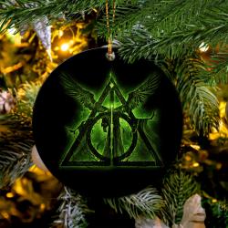 Harry Potter Symbol Moonlight Mica Circle Ornament Perfect Gift For Holiday Perfect And Unique Gifts For Family On Christmas