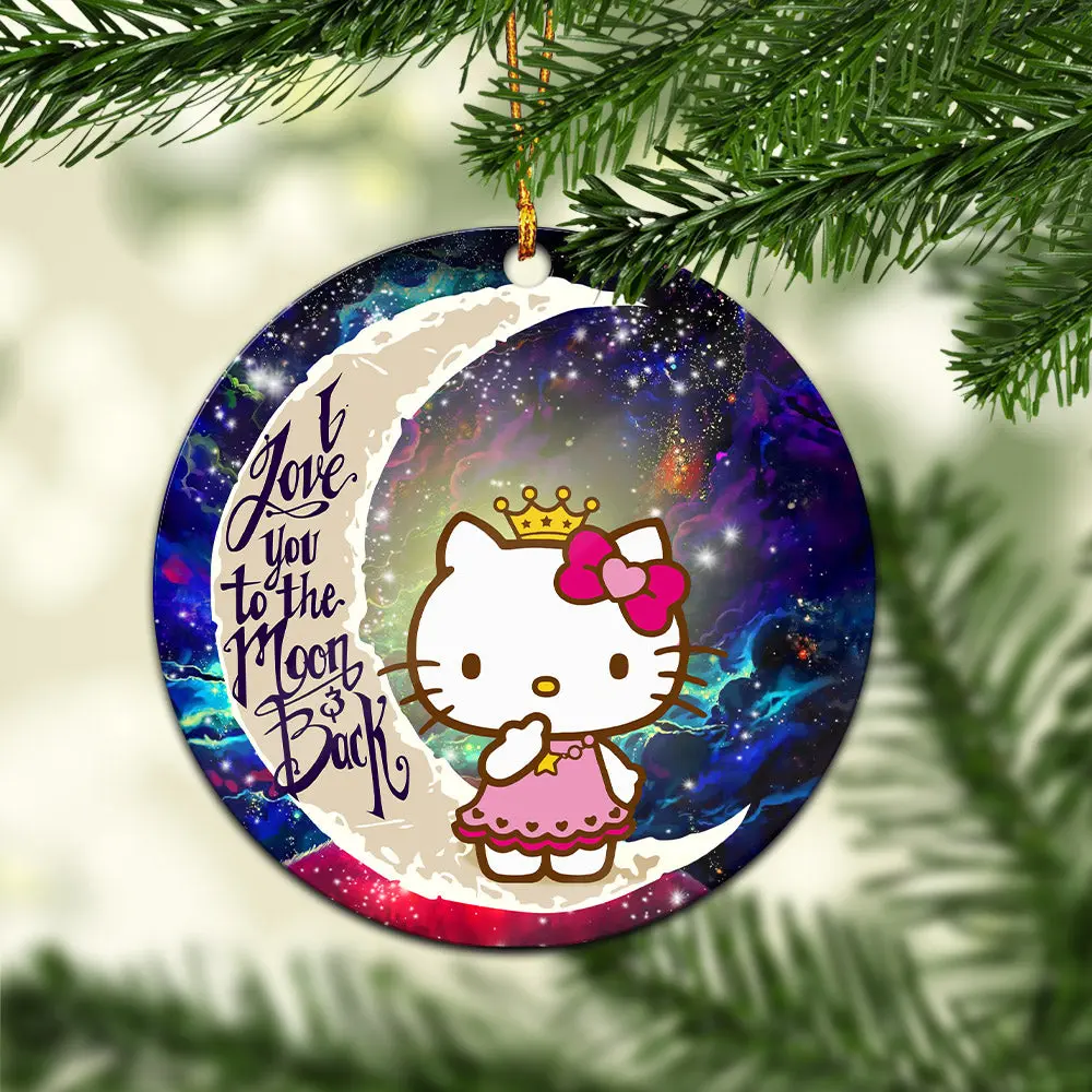 Hello Kitty Love You To The Moon Galaxy Mica Circle Ornament Perfect Gift For Holiday Perfect Gifts For Family On Christmas