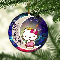 Hello Kitty Love You To The Moon Galaxy Mica Circle Ornament Perfect Gift For Holiday Perfect Gifts For Family On Christmas