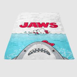 Hello Kitty X Jaws Soft Fleece Blanket Meaningful Gift For Halloween Christmas