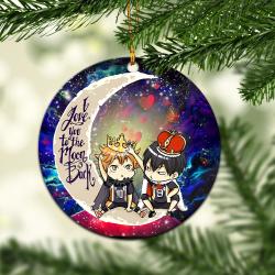 Hinata And Tobio Haikyuu Love You To The Moon Galaxy Mica Circle Ornament Perfect Gifts For Family On Christmas