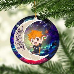 Hinata Haikyuu Love You To The Moon Galaxy Mica Circle Ornament Perfect Gift For Holiday Perfect Gifts For Family On Christmas