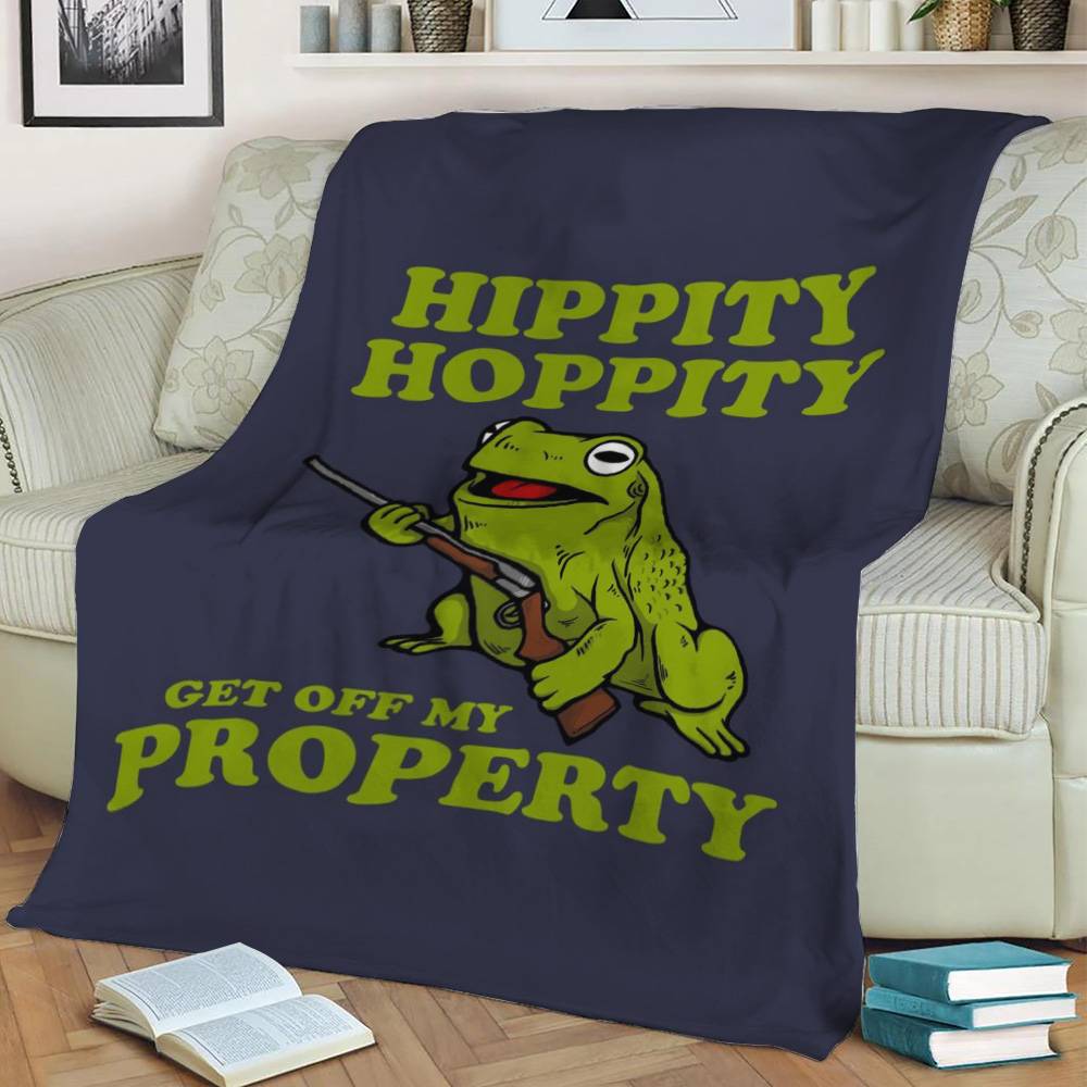 Hippity Hoppity Frog Meme Fleece Throw Blanket Meaningful Gift For Halloween Christmas
