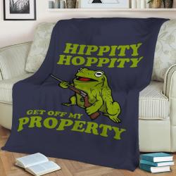Hippity Hoppity Frog Meme Fleece Throw Blanket Meaningful Gift For Halloween Christmas