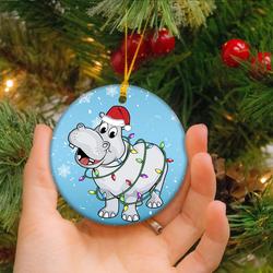 Hippopotamus Hippo Xmas Christmas Ornament Perfect And Unique Gifts For Family On Christmas