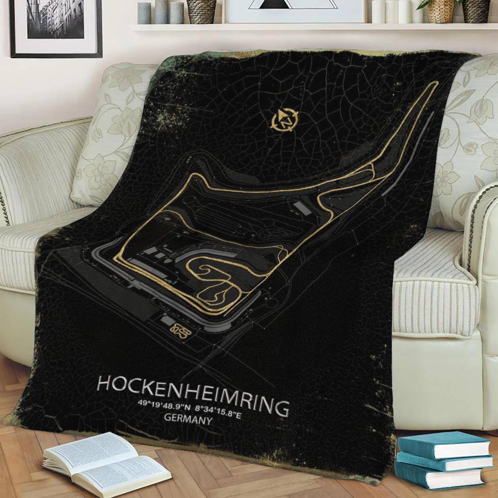 Hockenheimring Circuit Fleece Throw Blanket Meaningful Gift For Halloween Christmas