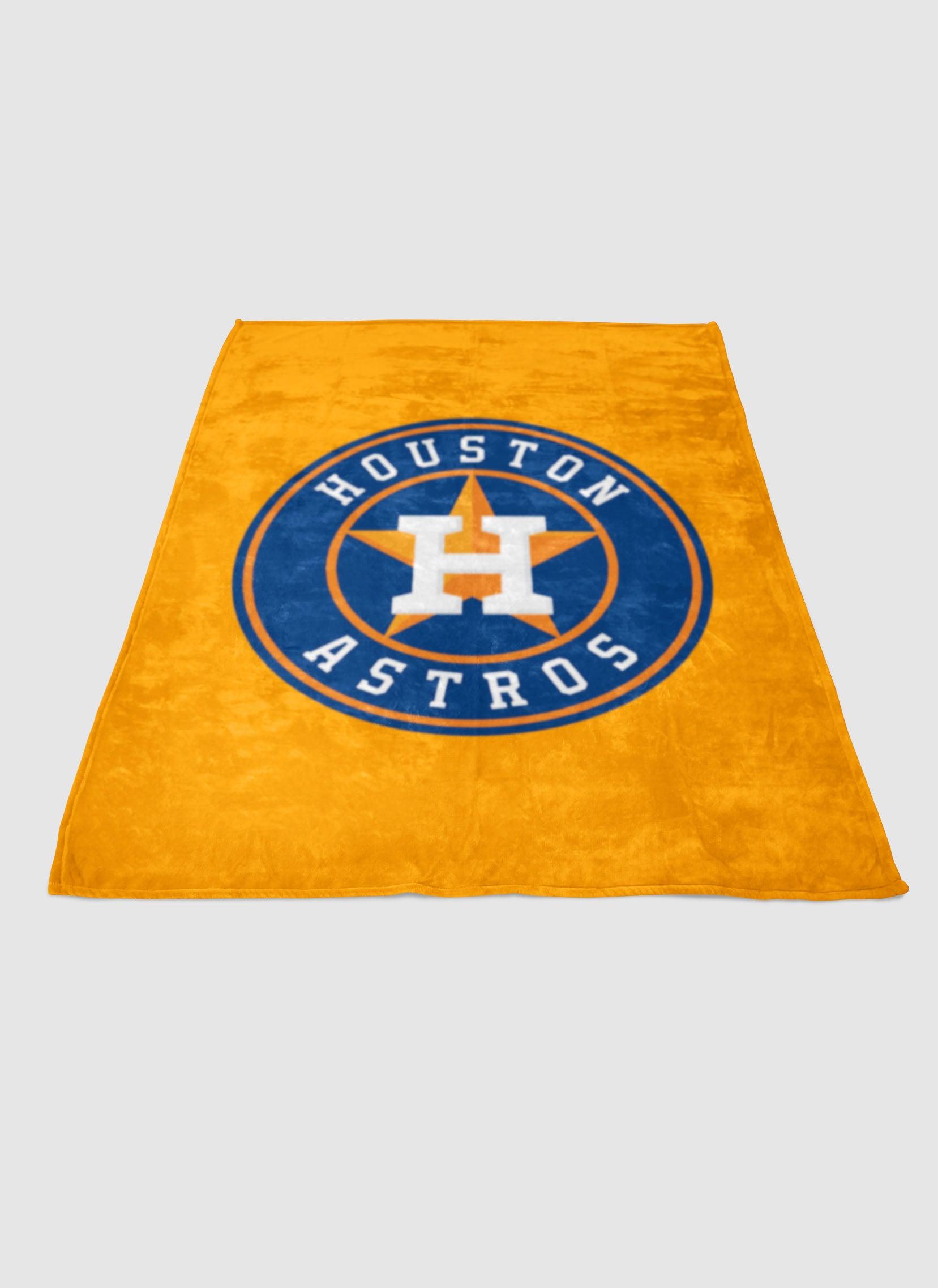 Houston Astros Logo Orange Soft Fleece Blanket Meaningful Gift For Halloween Christmas