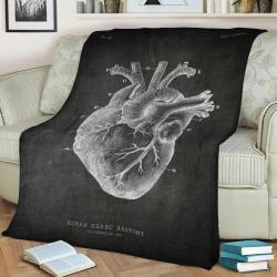 Human Heart Fleece Throw Blanket Meaningful Gift For Halloween Christmas