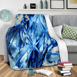 Indigo Abstract Ll Fleece Throw Blanket Meaningful Gift For Halloween Christmas