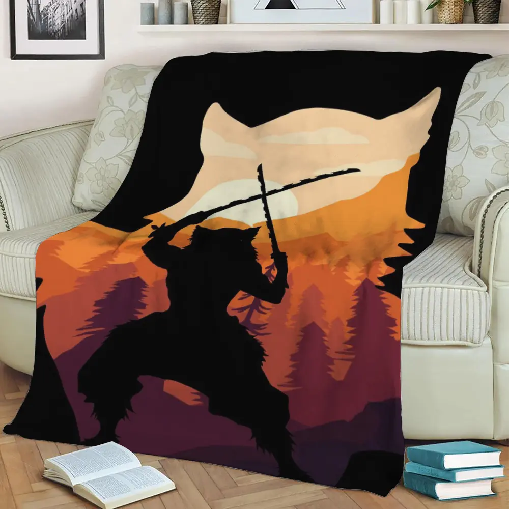 Inosuke Hashibira Fleece Throw Blanket Meaningful Gift For Halloween Christmas