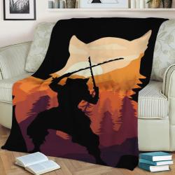 Inosuke Hashibira Fleece Throw Blanket Meaningful Gift For Halloween Christmas