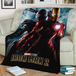 Iron Man 2 Fleece Throw Blanket Meaningful Gift For Halloween Christmas