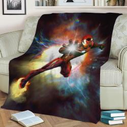 Ironman Fleece Throw Blanket Meaningful Gift For Halloween Christmas